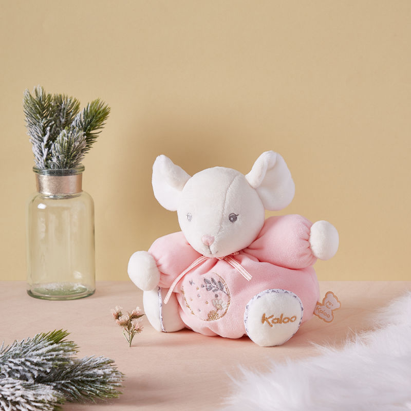  - perle - peluche patapouf souris rose 18 cm 